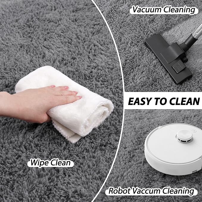 Area Rugs for Living Room 6x9, Ultra Soft Fluffy Rug for Bedroom, Modern Shaggy - Image 4