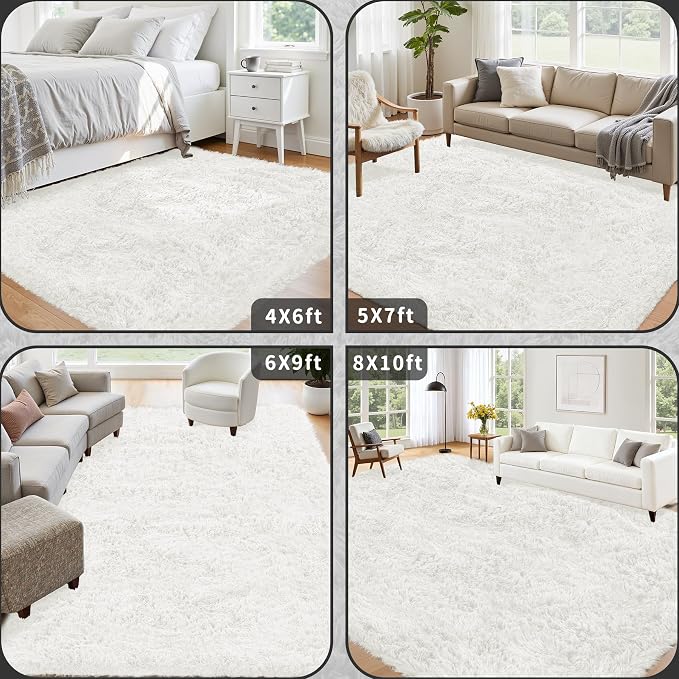 5x7 Area Rug for Living Room: Ultra Soft Fluffy Rug Modern Large Thicked Shag - Image 5