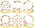 120 Pcs Spring Floral Paper Plates 7 Inch Pink Floral Party Decoration Plates by Umigy