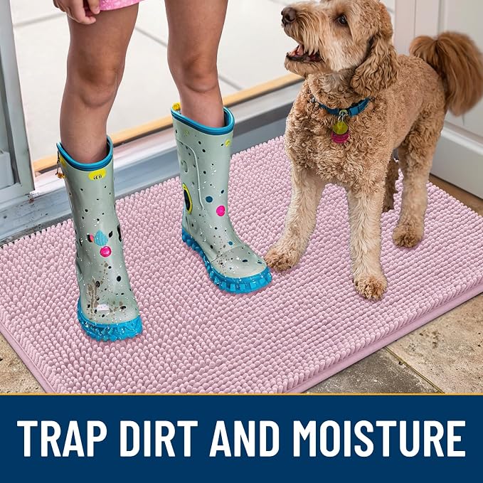 Smiry Dog Door Mat for Muddy Paws 36x24, Absorbent Dirt Trapper, Non-Slip - Image 3