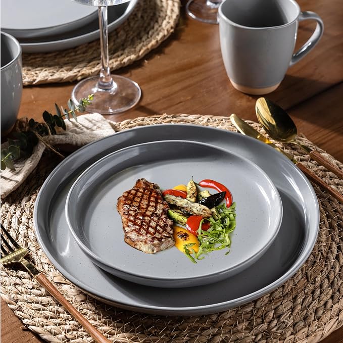 AmorArc Dinnerware Sets for 4, 12 Pieces Ceramic Plates and Bowls Set | Scratch - Image 5