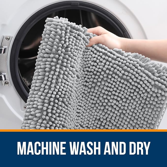 OLANLY Large Bathroom Rugs 44x32, Extra Soft Absorbent Chenille Bath Rugs - Image 5