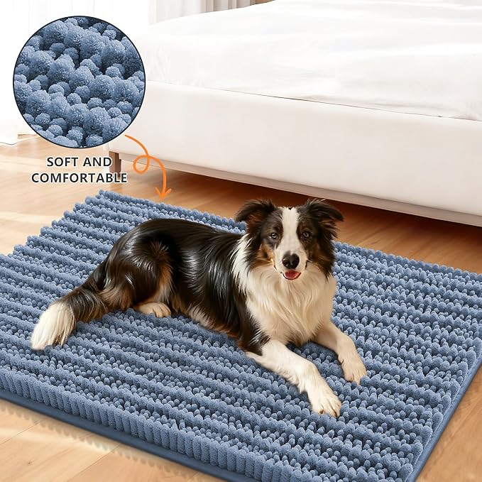 Smiry Dog Door Mat for Muddy Paws 36x24, Absorbent Dirt Trapper, Non-Slip - Image 2