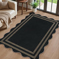 Modern Easy Jute 3x5 Outdoor Patio Rug, Farmhouse Neutral Non Slip Carpet by LORWER