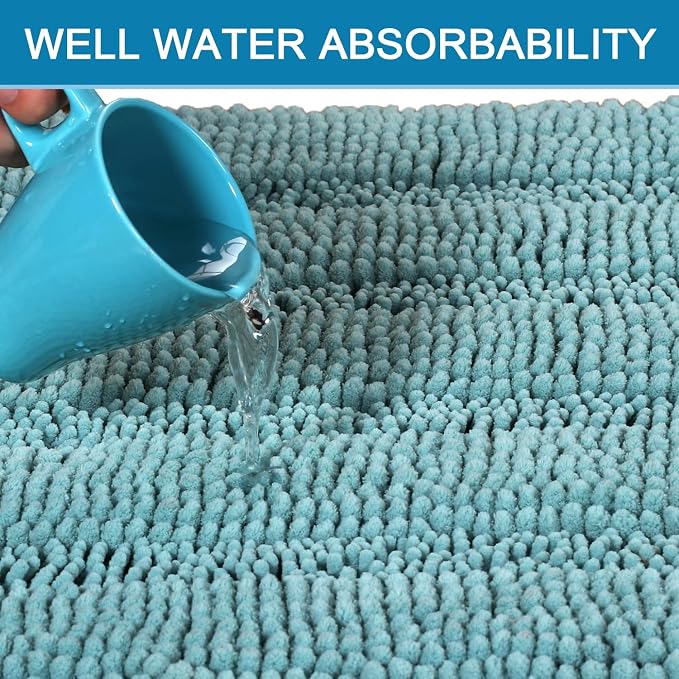 H.VERSAILTEX Bath Rugs for Bathroom Non Slip Bath Mats Extra Thick Chenille - Image 5