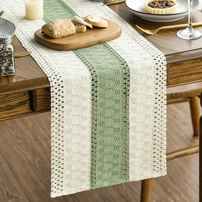 Artoid Mode Light Green Farmhouse Rustic Table Runner 12x120 Inch | Seasonal by ArtoidMode