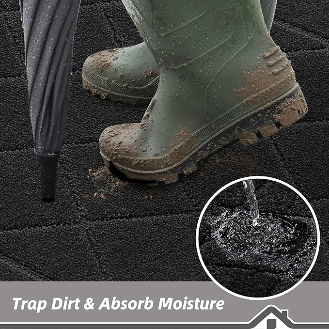 BEQHAUSE Dirt Trapper Door Mat 48" x 72", Doormat Non-Slip Entryway Rugs - Image 3