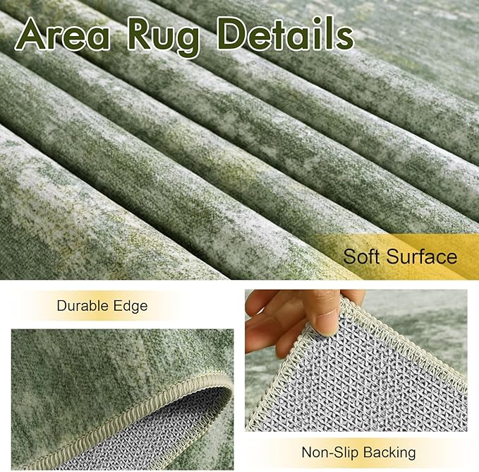 5x7 Ft Area Rugs for Living Room, Soft Non-Slip Washable Rugs Modern Abstract - Image 6