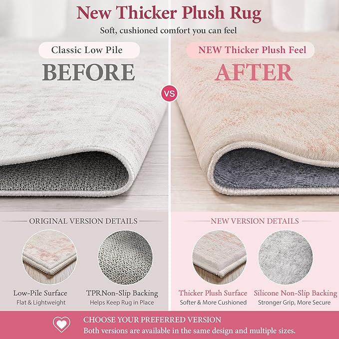 Latte&Fog Ultra Soft Thick Plush Bounce-Back, 5x7 Area Rugs - Image 3
