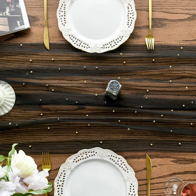 Artoid Mode Pearl Black Gauze Table Runner 59x120 Inch, Seasonal Sheer Kitchen - Image 2