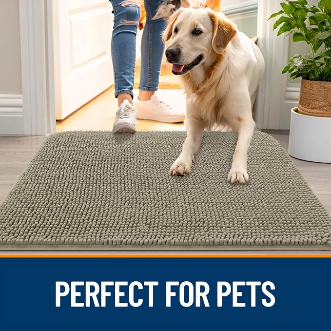 OLANLY Dog Door Mat for Muddy Paws 32x20, Absorbs Moisture and Dirt, Absorbent - Image 6