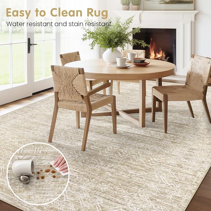 Washable Rug 8x10 Area Rugs: Modern Geometric Rugs - Image 8