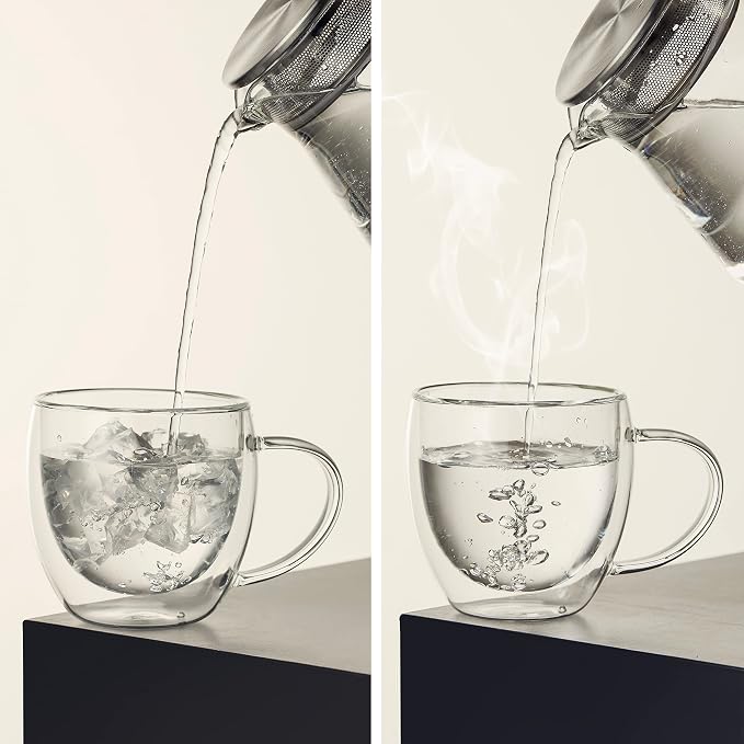CNGLASS 8.5oz Glass Coffee Mug, Double Wall Insulated Glass Mugs - Image 5