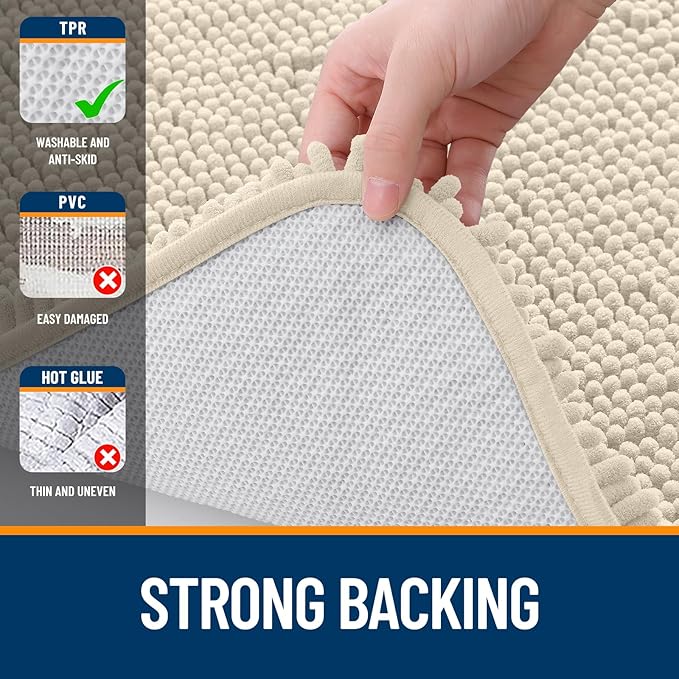 OLANLY Large Bathroom Rugs 45x27, Extra Soft Absorbent Chenille Bath Rugs - Image 6