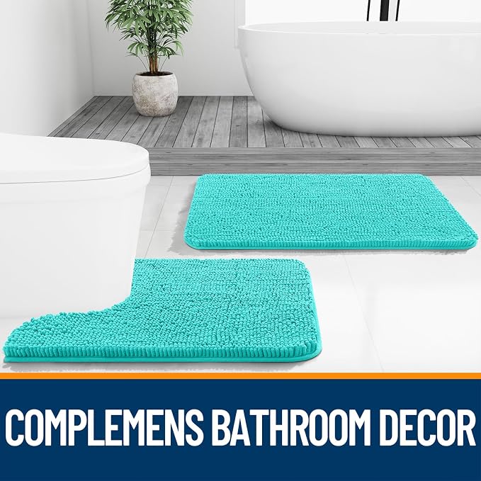 OLANLY Bathroom Runner Rugs 47x24, Extra Soft Absorbent Chenille Bath Rugs - Image 7