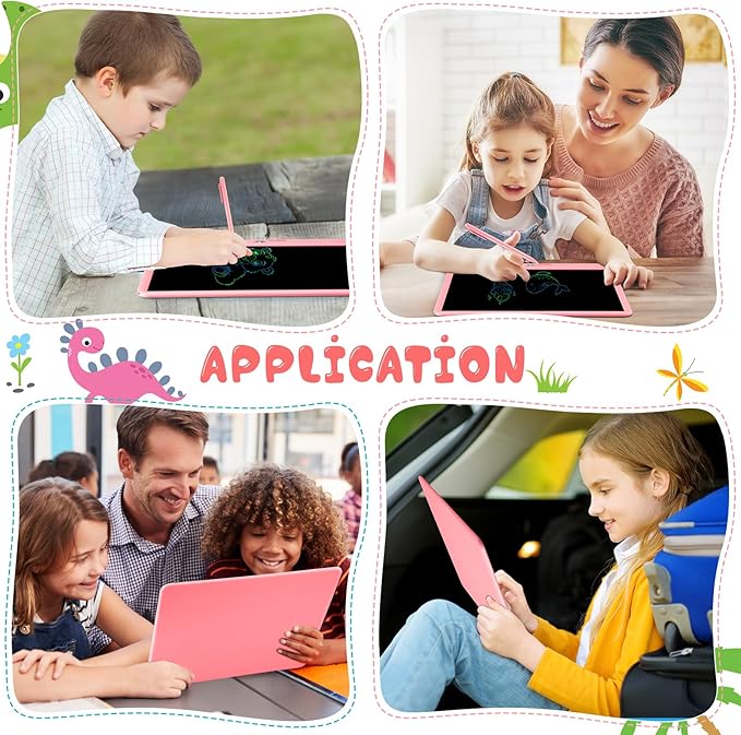 Decute Kids Toys LCD Writing Tablet with Stylus, 15 Inch Erasable Toddlers Doodle Board, Reusable Drawing Pad for Kids, Educational Christmas Birthday Gift for 3 4 5 6 7 8 Girls Boys Toddler Pink