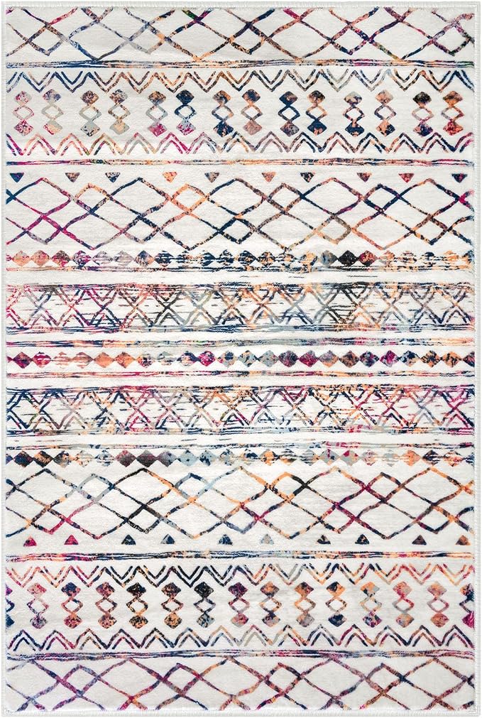 KUTA Moroccan Rugs for Entryway, 2x3 Multi-Color Area Rug Non-Slip Washable - Image 9