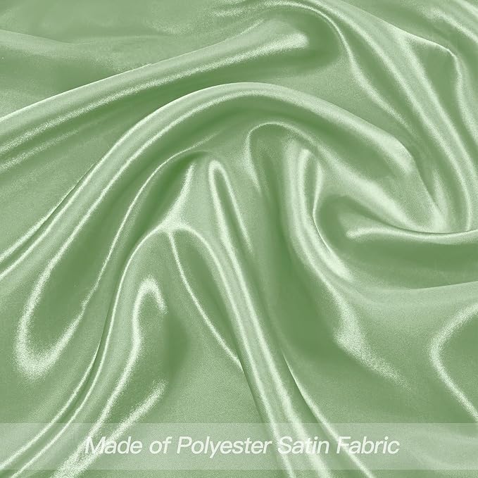 P Pothuiny 50 Pcs Sage Green Satin Napkins 17 x 17 in, Satin Cloth Napkins | - Image 4