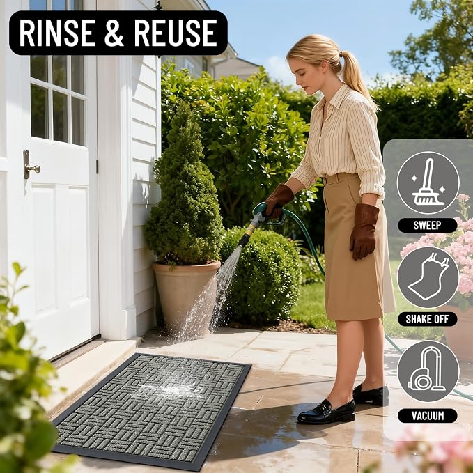 OLANLY Front Door Mat Outside Entrance 71x23, Heavy Duty Sturdy Natural Rubber - Image 8