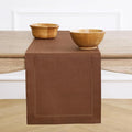 Solino Home 100% Linen Table Runner Brown, Classic Hemstitch 14 x 120 in | by SolinoHome