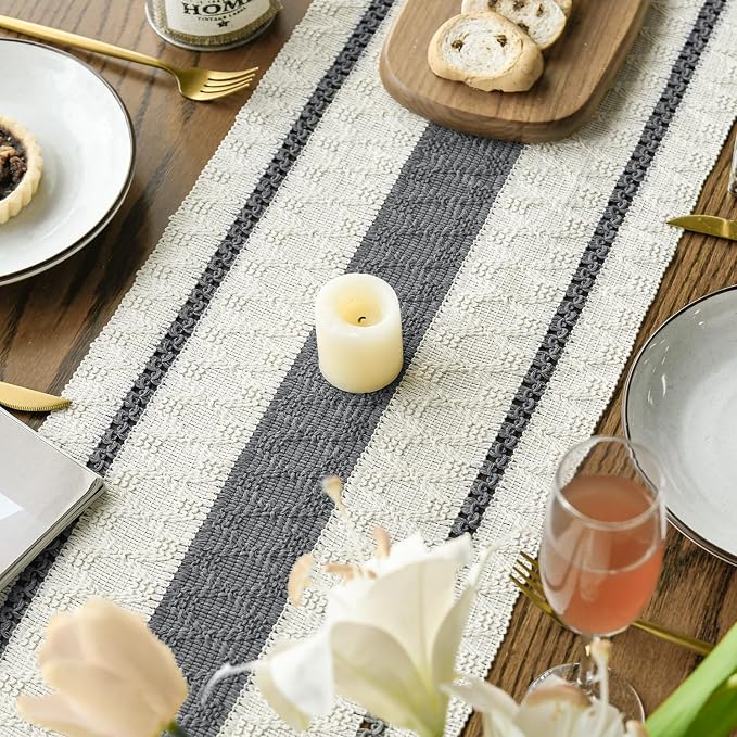 Artoid Mode Dark Green Rustic Woven Table Runner 12x72 Inch | Holiday Farmhouse - Image 4