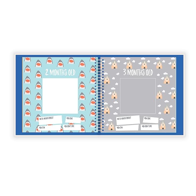 Lucy Darling Baby Memory Book – Little Captain | Nautical-Themed First Year Journal & Photo Album | 5-Year Keepsake for Baby Boy or Girl | Gender-Neutral Milestone Book | Mom Gift