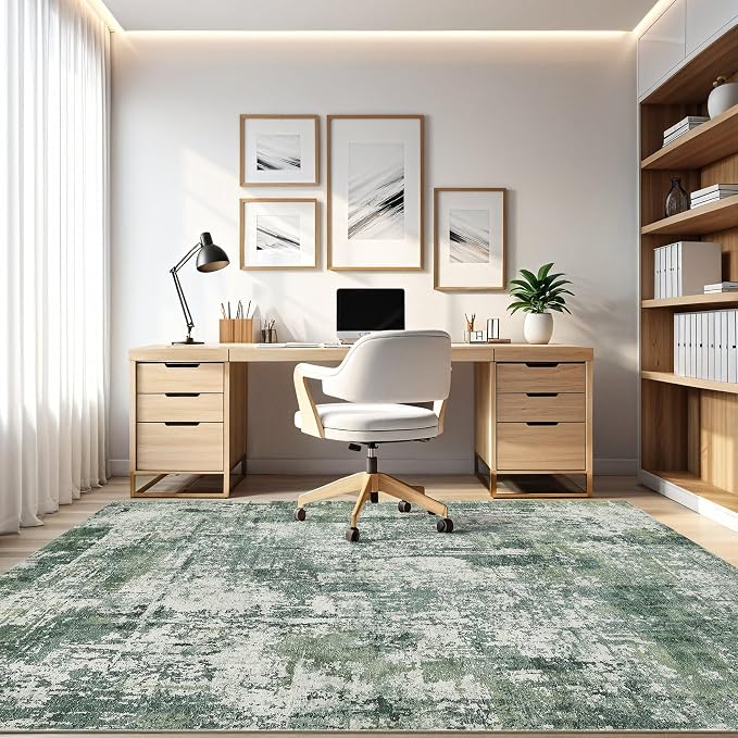 6x8 Area Rug Living Room: Washable Large Abstract Soft Stain Resistant Indoor - Image 8