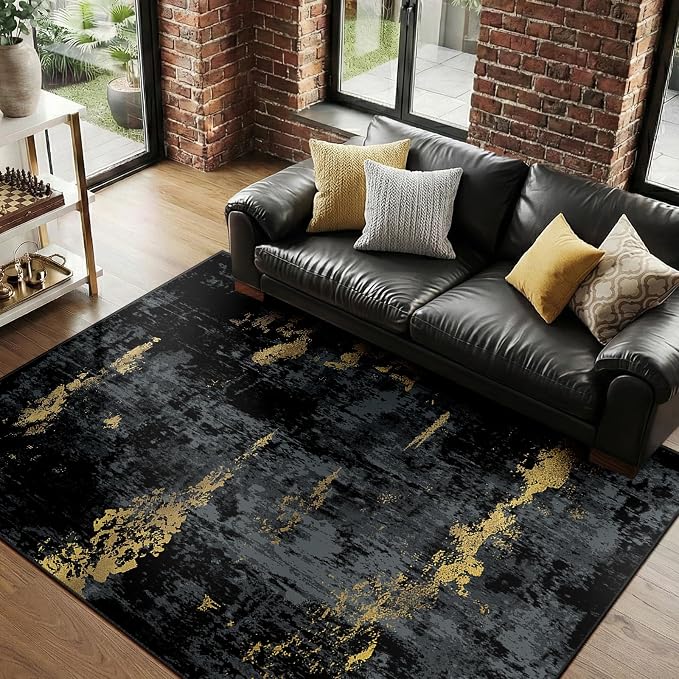 RELEANY Washable Area Rugs 5'x7' Non-Slip Modern Abstract Soft - Image 8