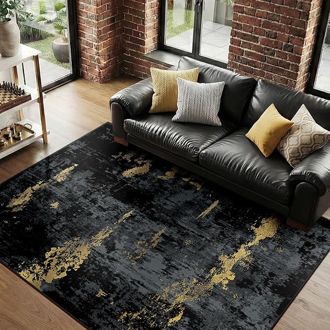 RELEANY Washable Area Rugs 8'x10' Non-Slip Modern Abstract Soft - Image 9