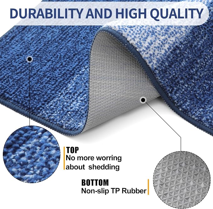 Kitinjoy Indoor Outdoor Door Mat, 59x32 Non-Slip Absorbent Dirt Trapper - Image 3