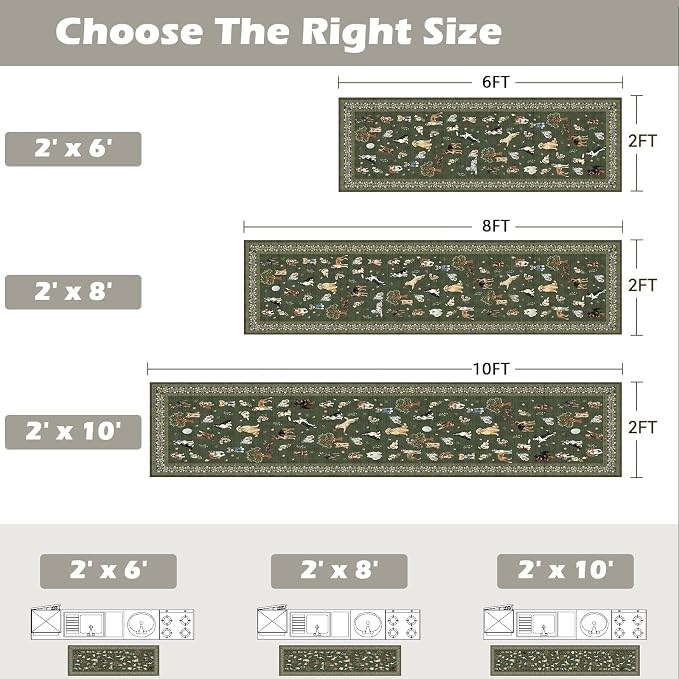 Runner Rug for Hallways Kitchen Rug 2x8, Non Slip Washable Dogs Rugs - Image 2