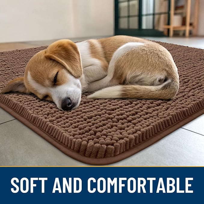 Smiry Dog Door Mat for Muddy Paws 40x32, Absorbent Dirt Trapper, Non-Slip - Image 2