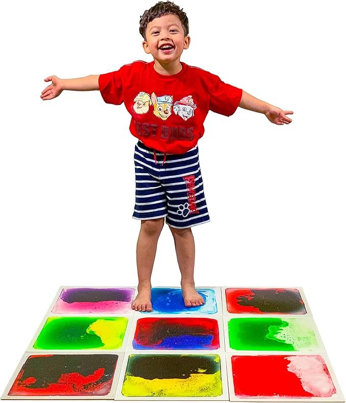 Art3d Liquid Fusion Activity Play Centers for Children, Toddler, Teens, 12" X 12" Pack of 9 Tiles