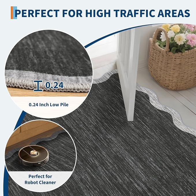 GarveeHome Scalloped Washable Area Rug 6x9 Rug - Image 6