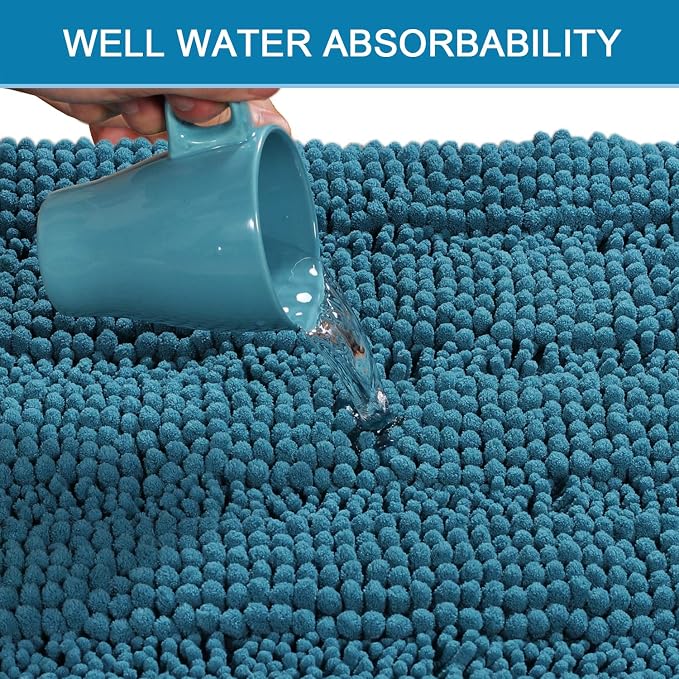 H.VERSAILTEX Bath Rugs for Bathroom Non Slip Bath Mats Extra Thick Chenille - Image 5