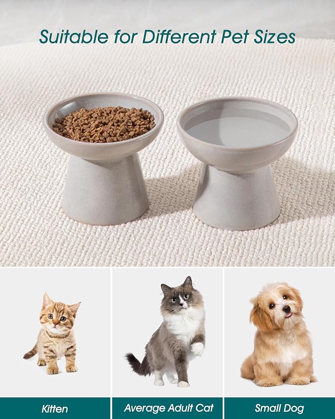 vancasso Ceramic Elevated Cat Bowls 2-Pack - Image 7