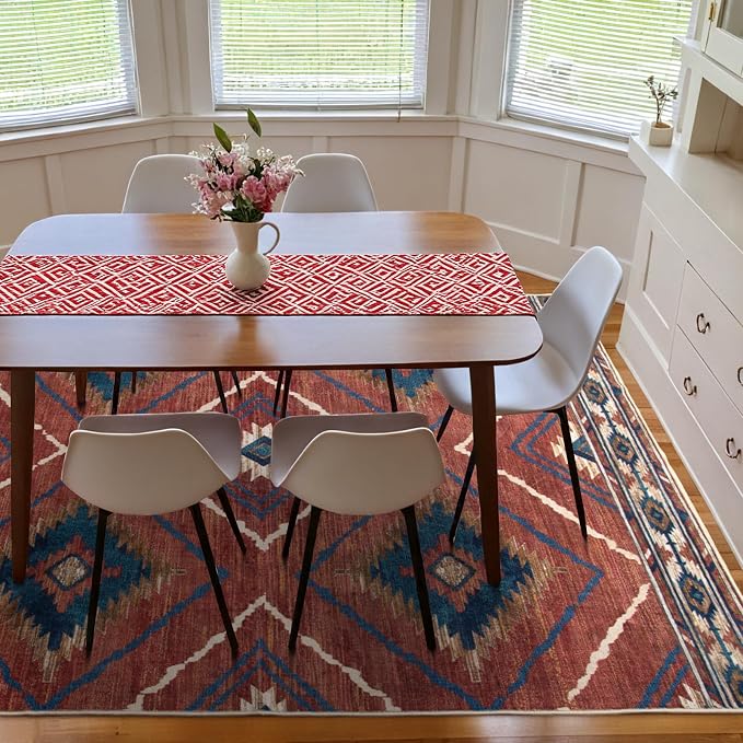 BESTSWEETIE Area Rug 7x9Rug Machine Washable Non-Slip Low Pile Print Pattern - Image 8