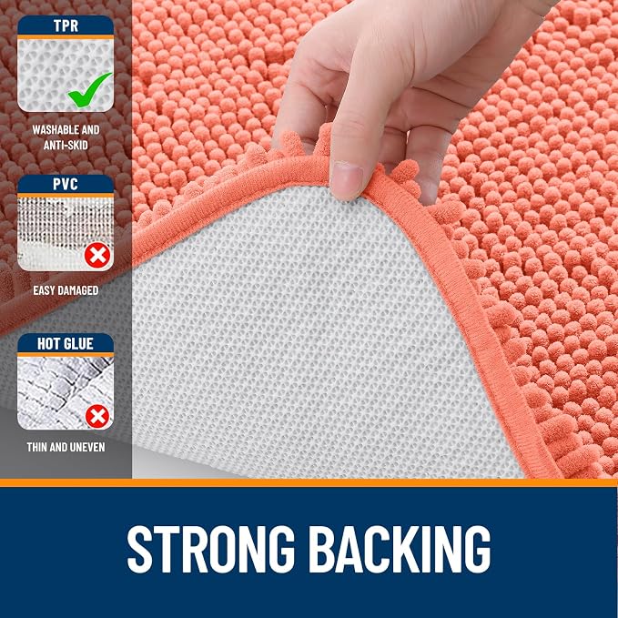 OLANLY Large Bathroom Rugs 59x35, Extra Soft Absorbent Chenille Bath Rugs - Image 6