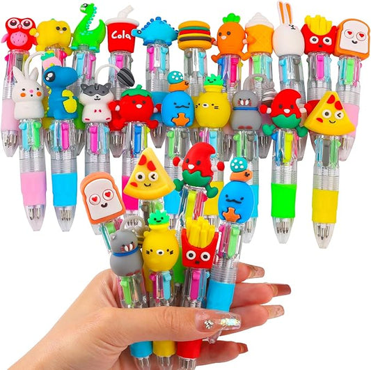 20Pcs Mini Multicolor Pens in One 4-in-1 Cute Pens Bulk for Kids, Fun Kawaii Ballpoint Pen for Birthdays and Children's Party Favors Gifts, Teacher School Supplies