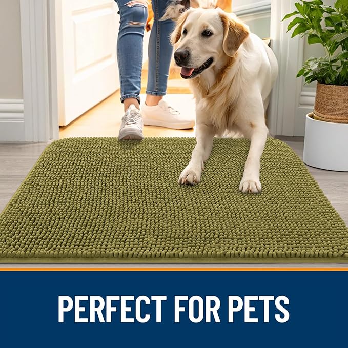 OLANLY Dog Door Mat for Muddy Paws 30x20, Absorbs Moisture and Dirt, Absorbent - Image 6