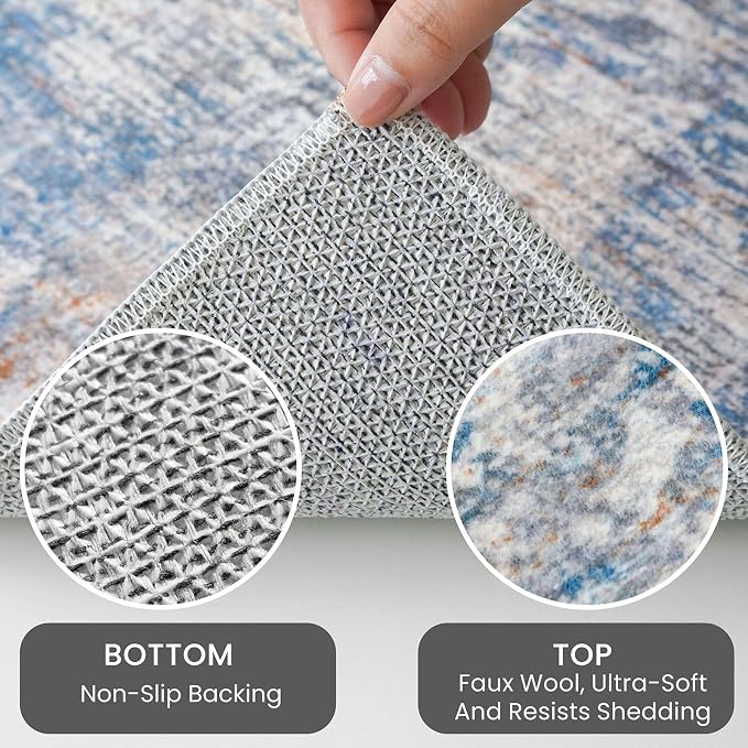 IOHOUZE Abstract Runner Rug 2x5 Ft Washable Runners - Image 4