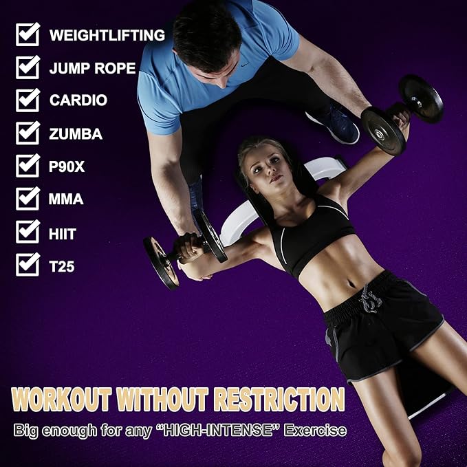 GXMMAT Extra Large Exercise Mat 16'x6'/12'x6'/10'x6'/8'x6', Extra Wide Workout - Image 3