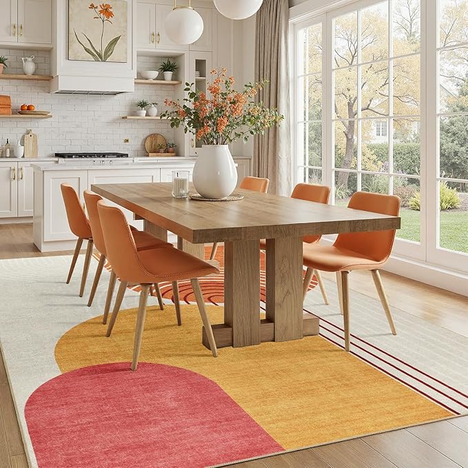 DCX Abstract Machine Washable 10x12 Rug, Mid Century Modern Rug - Image 3