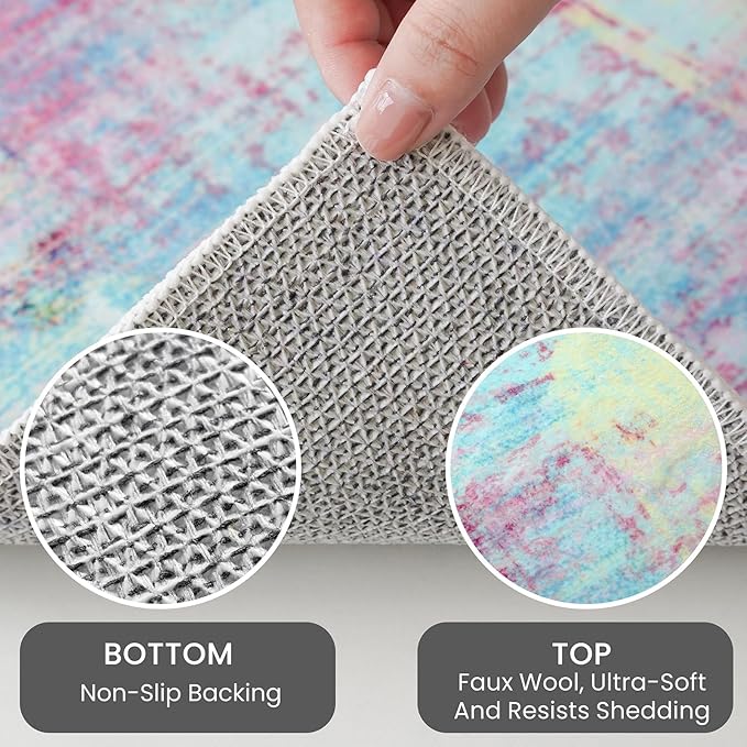 IOHOUZE Abstract Runner Rug 2x8 Ft Washable Runners - Image 4