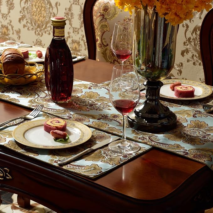 Extra Luxury Velvet Blue Table Runner 120 Inches Long - Image 8