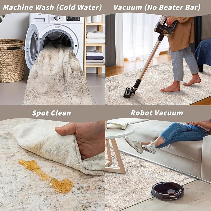 4x8 Washable Indoor Entryway Rug Non-Slip Rubber Backed Floor Mat - Image 8
