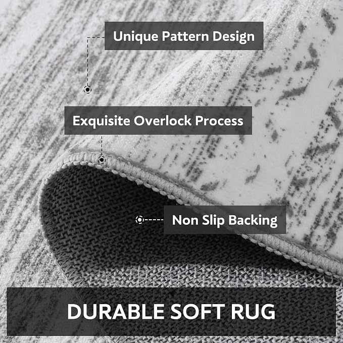 5x7 Area Rugs for Living Room Machine Washable Rug Distressed Indoor Carpet - Image 5