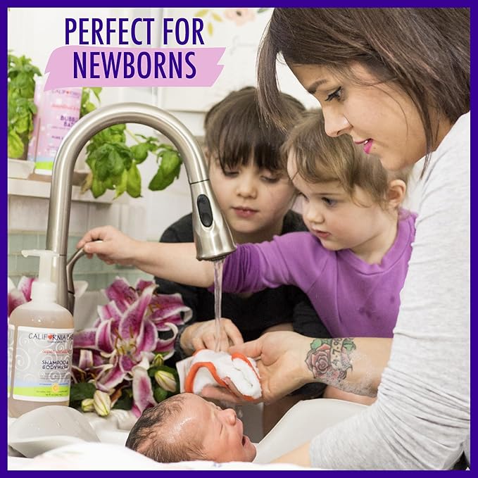 California Baby Super Sensitive Baby Shampoo and Body Wash | 100% Plant-Based | Gentle Fragrance Free Shampoo | Hypoallergenic | 19 Ounce (Pack of 2)