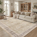 DCX Beige and Taupe 8x10 Rug, Kid & Pet Friendly by DCXWashableRug