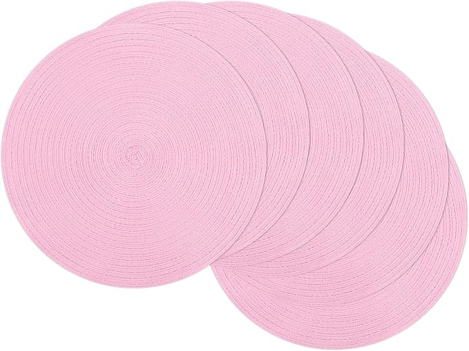 SHACOS Round Braided Placemats Set of 6 Round Table Mats by SHACOS